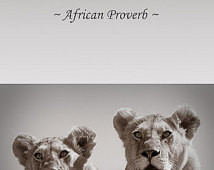 ... African Photography, Wall Art, Animal quote, Lion Cubs, Safari Animals