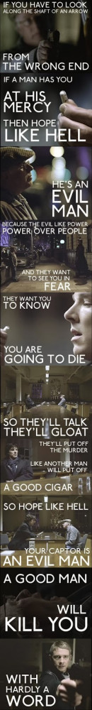 Sherlock images combined with quote about good men and evil men.