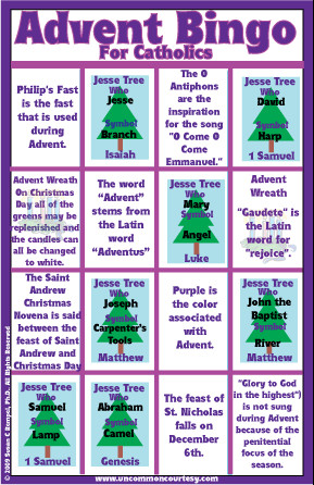 Advent Bingo for Catholics