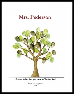 Teacher Appreciation Thumbprint & Fingerprint Guest Book / Tree