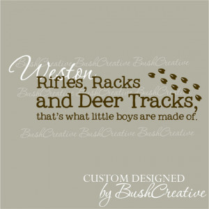 Wall Decals Rifles Racks and Deer Tracks Custom Name