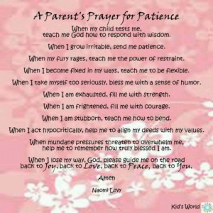 Parents prayer for patience
