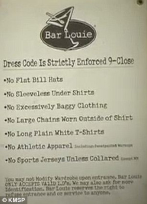 ... dress code that locals claim might as well just say 'No black folks