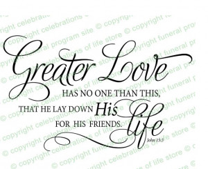 Scripture Bible Verses : Greater Love Title, ready made and inserts ...