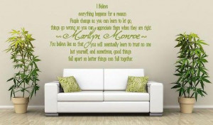 Marilyn Monroe- Believe Vinyl Lettering wall words quotes graphics ...