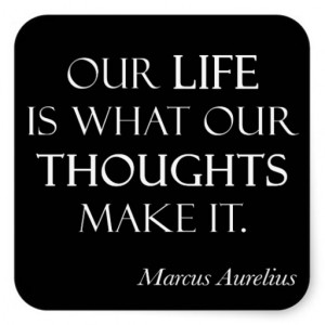 Vintage Marcus Aurelius Life Thoughts Make Quote Square Sticker
