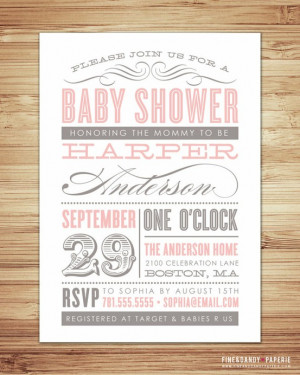 Old Fashioned Baby Shower Invites