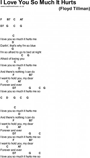 Old Country Song Lyrics With Chords I Love You So Much It Hurts