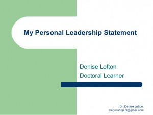 my personal leadership statement my personal leadership statement ...