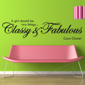 Coco Chanel Classy and Fabulous Wall Sticker Quote