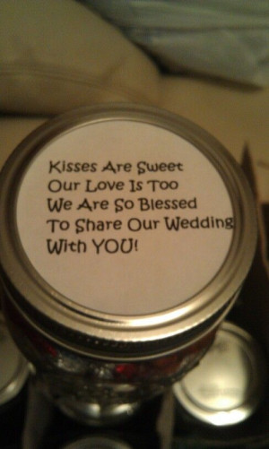 My wedding rehersal jars, filled with hershey kisses