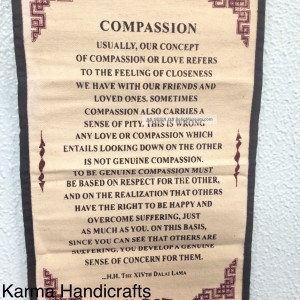 Buddhist Compassion H. H Dalai Lama Quote Wall Hanging Thanka Nepal ...