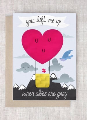 Heart Air Balloon You Lift Me Up by annbartholomew on Etsy