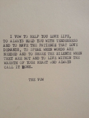 THE VOW Typewriter quote on 5x7 cardstock by WritersWire on Etsy, $5 ...