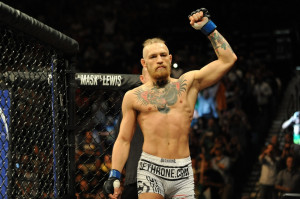 Sep 27, 2014; Las Vegas, NV, USA; Conor McGregor enters the octagon ...