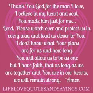 ... Love And Strength: Thank You God For The Man I Love Quote In Pink