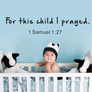 ... Samuel Bible Verse Wall Quotes for Kids Room Baby Nursery 24cm x