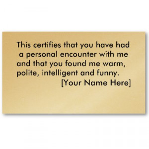 Funny Business Cards Sayings