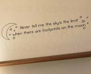 ... Sticker-Quote-Vinyl-Art-Letter-Footprints-on-the-moon-Achievement-B84