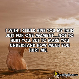 ... Not to Hurt you, but to make you understand how much you hurt me