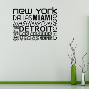New York funny words Vinyl Removable Wall Sticker Quotes Home Decor ...