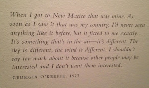 Georgia O'Keefe quote about New Mexico