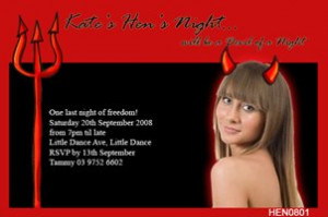 Hens party invitations and hens night invites .