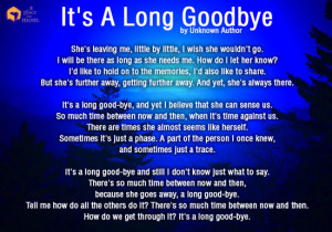 Poem: It’s A Long Goodbye