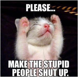Please… make the stupid people shut up. unknown