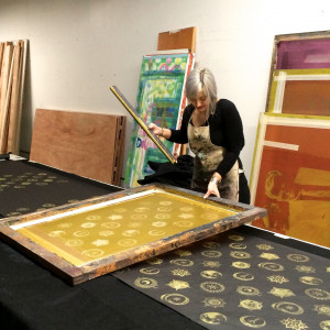 ... screen print screenprinting printed Wrapping Paper Hand Printed diy or