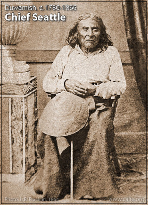 Only known photograph of Chief Seattle, photo L.B. Franklin, 1864.