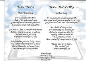 PASTOR & WIFE PERSONALIZED POEMS GIFT FOR PASTOR APPRECIATION FOR ...