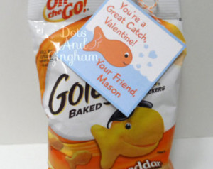 ... -Printable Valentine Tag-Kids Fish Valentine Tag-Great Catch Fish