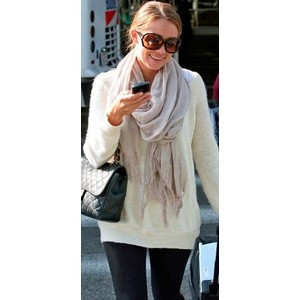 Love Quotes Yoga White Scarf - as seen on Lauren Conrad