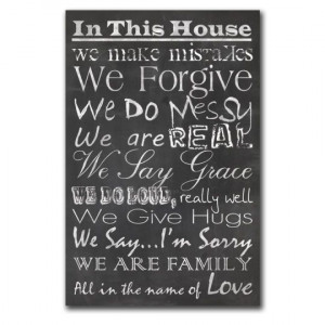Family Chalkboard Printed Canvas Art - Heartfelt sayings about what it ...