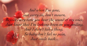 Oldie but i'll smile back. #Eminem #songlyrics #death #mourning #quote ...
