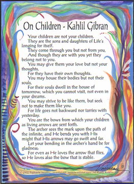 On Children Kahlil Gibran poster (sm) - Heartful Art by Raphaella ...