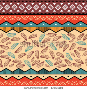 Ethnic tribal pattern background vector illustration - stock vector
