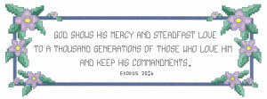 Catholic Kids Stitch: Exodus 20:6 Generations Quote Intermediate Cross ...