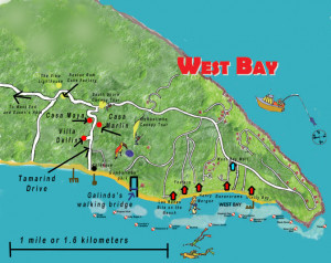 West Bay Roatan Map