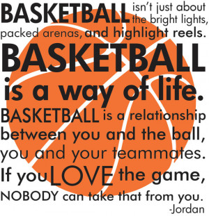 Basketball Michael Jordan quote with basketball subway art words vinyl ...