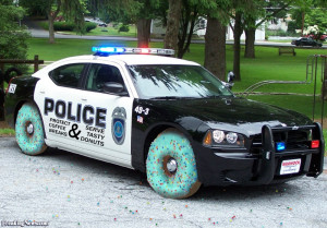 Police Car with Donut Wheels - pictures