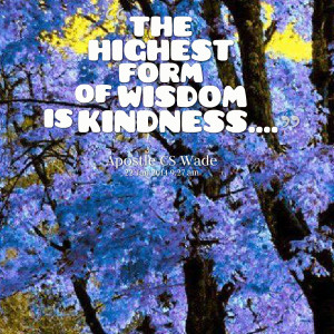 Quotes Picture: the highest form of wisdom is kindness