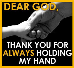Picture of hands and a thank you to God