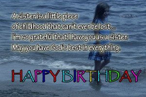 ... Happy Birthday Sister Quotes, e greeting cards and wishes in a beach
