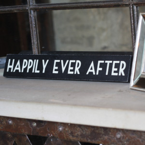 Black Wooden Signs With Sayings Happily ever after black wood