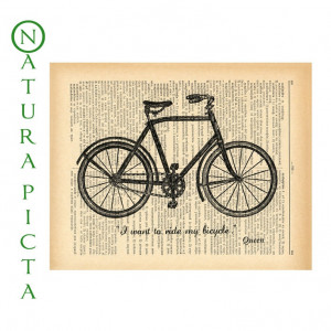 Queen bicycle quote Print Unique and Original by naturapicta, $10.00