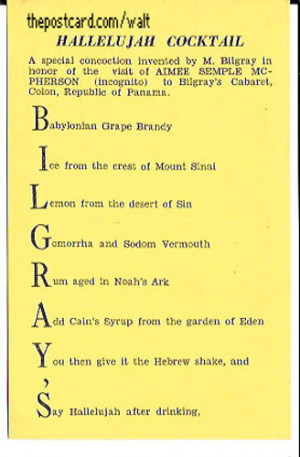 HALLELUJAH COCKTAIL - BILGRAY'S, pub: Bilgray's Tropic Bar ...
