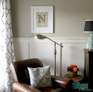 DIY Framed Burlap Monogram and Cozy Reading Corner | TheTurquoiseHome ...