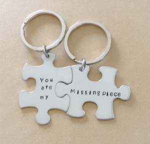 You are my missing piece - Key chain puzzle piece - Stainless Steel ...